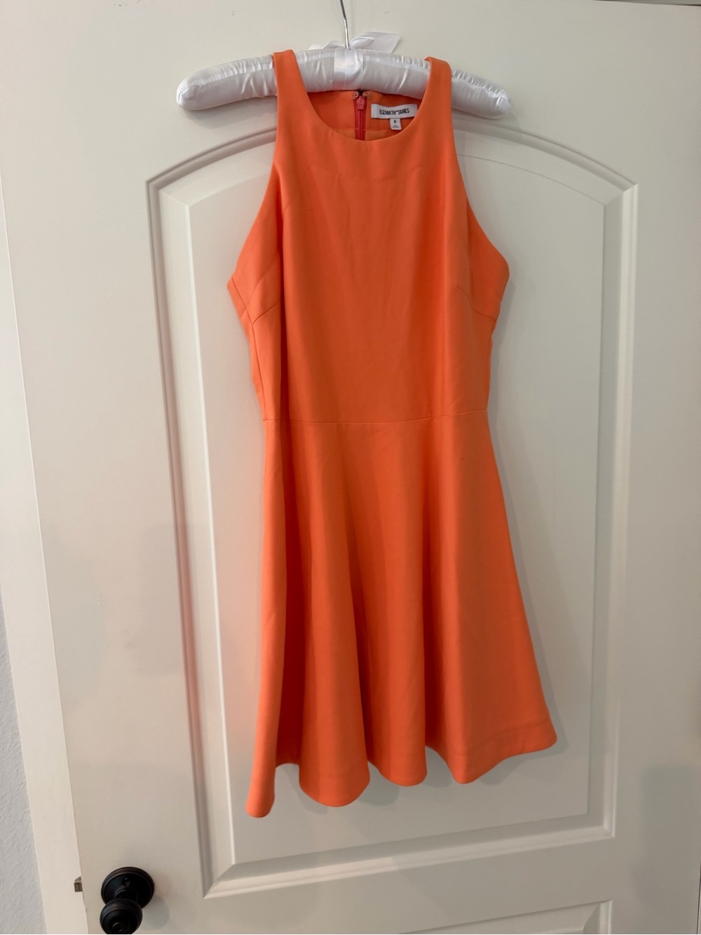 Elizabeth & James Bright Orange Sleeveless Fit & Flare Dress